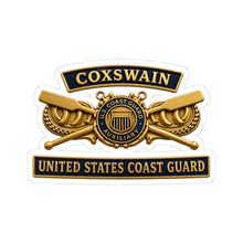 Load image into Gallery viewer, Kiss-Cut Stickers - USCG - Coxswain - Auxiliary w txt - 3D - Enhanced