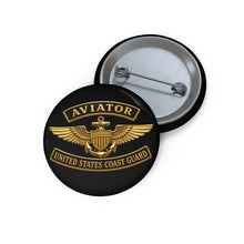 Load image into Gallery viewer, Custom Pin Buttons - USCG - Aviator Badge w txt - 3D - Enhanced