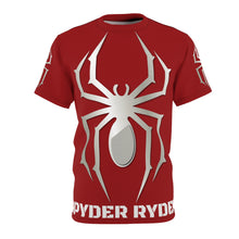 Load image into Gallery viewer, Unisex Cut & Sew Tee (AOP) - Spyder Ryder - Three Wheel Motion - Cherry Red V1