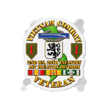 Load image into Gallery viewer, Die-Cut Magnet - Vietnam Veteran Combat - 2nd Bn, 28th Infantry - 1st ID - with VN SVC - 3D - Transparent