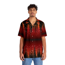 Load image into Gallery viewer, Men's Hawaiian Shirt (AOP) - Red Night Sky with Stars