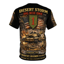 Load image into Gallery viewer, 1st Infantry Division Desert Storm All-Over Print Tee — Breaching Iraqi Defensive Lines