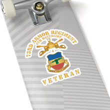 Load image into Gallery viewer, Kiss-Cut Stickers - 4th Battalion 73rd Armor Regiment - Veteran W DUI wo At War - Br X 300