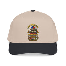 Load image into Gallery viewer, Mid Profile Baseball Cap - Army - Cold War Vet - 3rd Armored Division - Gelnhausen, Germany - M60A3 Tank - Spearhead w Fire - 3D - Enhanced