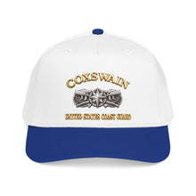 Load image into Gallery viewer, Mid Profile Baseball Cap - USCG - Coxswain w txt - Gold - 3D - Enhanced