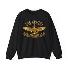 Load image into Gallery viewer, Crewneck Sweatshirt - USCG - Aviator Badge w txt - 3D - Enhanced