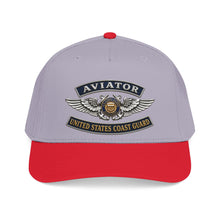 Load image into Gallery viewer, Mid Profile Baseball Cap - USCG - Aviator Badge - Auxiliary w txt - 3D - Enhanced