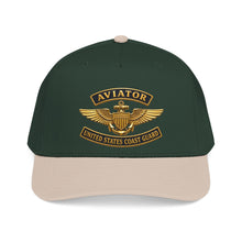 Load image into Gallery viewer, Mid Profile Baseball Cap - USCG - Aviator Badge w txt - 3D - Enhanced