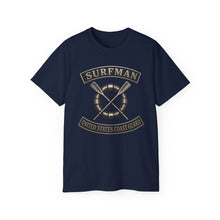 Load image into Gallery viewer, Unisex Ultra Cotton Tee - USCG - Surfman Badge w txt - 3D - Enhanced