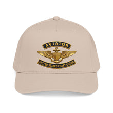 Load image into Gallery viewer, Mid Profile Baseball Cap - USCG - Aviator Badge w txt - 3D - Enhanced