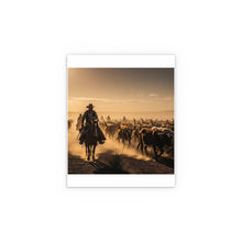 Load image into Gallery viewer, Indoor and Outdoor Silk Posters - Dirty, dusty cattle drive in the Old West