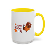 Load image into Gallery viewer, Accent Coffee Mug - Happy Turkey Day - Thanksgiving