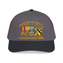 Load image into Gallery viewer, Mid Profile Baseball Cap - Army - Vietnam Vet - w Medals - VN - 1st Cav Division - 3D - Enhanced