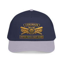 Load image into Gallery viewer, Mid Profile Baseball Cap - USCG - Coxswain - Auxiliary w txt - 3D - Enhanced