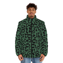 Load image into Gallery viewer, Men's Puffer Jacket (AOP) - Leopard Camouflage - Green-Black