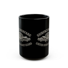 Load image into Gallery viewer, Black Mug (15oz) - USCG - Surface Warfare w txt - 3D - Enhanced