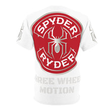 Load image into Gallery viewer, Unisex Cut & Sew Tee (AOP) - Spyder Ryder - Three Wheel Motion - White