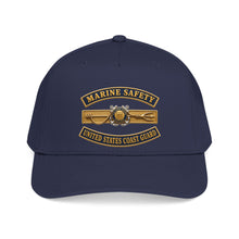 Load image into Gallery viewer, Mid Profile Baseball Cap - USCG - Marine Safety - Auxiliary w txt - 3D - Enhanced