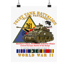 Load image into Gallery viewer, Premium Matte vertical posters - Army - 761st Tank Battalion - Black Panthers - w Tank w SSI Wwii EU SVC