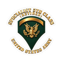 Load image into Gallery viewer, Kiss-Cut Stickers - Army - Specialist 5th Class - SP5 - 3D X 300