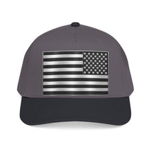 Load image into Gallery viewer, Mid Profile Baseball Cap - Flag - United States - Black and White - 3D - Enhanced