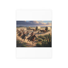 Load image into Gallery viewer, Indoor and Outdoor Silk Posters - Apache Indians attacking a wagon train