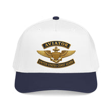 Load image into Gallery viewer, Mid Profile Baseball Cap - USCG - Aviator Badge w txt - 3D - Enhanced