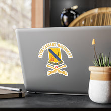 Load image into Gallery viewer, Kiss-Cut Vinyl Decals - Army - 14th Cavalry Regiment w Cav Br - Red Txt X 300