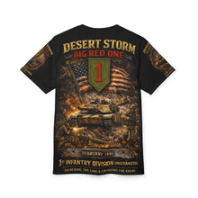 Load image into Gallery viewer, 1st Infantry Division Desert Storm All-Over Print Tee — Breaching Iraqi Defensive Lines