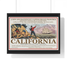 Load image into Gallery viewer, Premium Framed Horizontal Poster - Set Sail for CALIFORNIA - California Gold