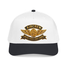 Load image into Gallery viewer, Mid Profile Baseball Cap - USCG - Aircrew Badge w txt - 3D - Enhanced