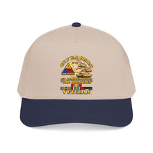 Load image into Gallery viewer, Mid Profile Baseball Cap - Army - Gulf War Combat - 1st Armored Divi - Old Ironsides - Veteran - Map w GULF SVC - 3D - Enhanced