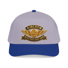 Load image into Gallery viewer, Mid Profile Baseball Cap - USCG - Aircrew Badge w txt - 3D - Enhanced