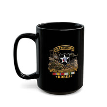 Load image into Gallery viewer, Black Mug (15oz) - Army - 2nd Infantry Division w Br - Ribbon COLD WAR Vet Tab - Korea - 3D - Enhanced
