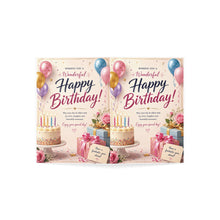 Load image into Gallery viewer, Birthday Greeting Cards – "Wishing You a Wonderful Happy Birthday" Pack (1/10/30/50)