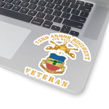 Load image into Gallery viewer, Kiss-Cut Stickers - 4th Battalion 73rd Armor Regiment - Veteran W DUI wo At War - Br X 300