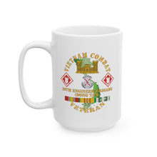 Load image into Gallery viewer, White Ceramic Mug, (11oz, 15oz) - Vietnam Combat Veteran w 20th Engineer Brigade SSI - Dong Tam X 300