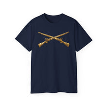 Load image into Gallery viewer, Unisex Ultra Cotton Tee - Army - Infantry Branch Insignia - no text - Gold - 3D - Enhanced
