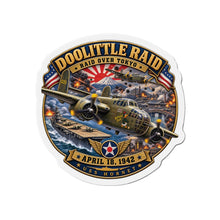 Load image into Gallery viewer, Die-Cut Magnet - Army Air Corps - Doolittle Raid US Hornet Attack Tokyo Japan - Apr 18, 1942 - WWII