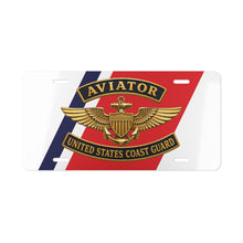 Load image into Gallery viewer, License Plate - USCG - Aviator Badge w txt - 3D - Enhanced