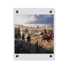 Load image into Gallery viewer, Acrylic Wall Art Panel - Apache Indians attacking a US Army defending a wagon train