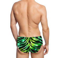 Load image into Gallery viewer, Men's Swimming Briefs (ModelL59) - Glossy tropical zebra print design