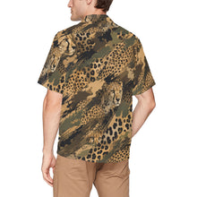 Load image into Gallery viewer, Cheetah camouflage Men's All Over Print Hawaiian Shirt With Chest Pocket