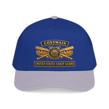 Load image into Gallery viewer, Mid Profile Baseball Cap - USCG - Coxswain - Auxiliary w txt - 3D - Enhanced