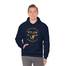 Load image into Gallery viewer, Unisex Heavy Blend™ Hooded Sweatshirt - Marine Barracks - Washington, D.C 1801 X 300