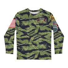 Load image into Gallery viewer, Men's Long Sleeve Shirt (AOP) - F Company, 425th Long Range Surveillance (RANGER) - Military Tiger Stripe Jungle Camouflage Shirt