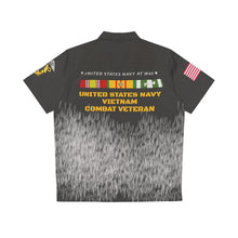 Load image into Gallery viewer, Men's Shirt (AOP) - Navy at War - Combat Veteran - Vietnam War with Vietnam Service Ribbons