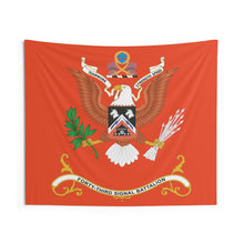 Load image into Gallery viewer, Indoor Wall Tapestries - 43rd Signal Battalion - TEAMWORK STRENGTH SPEED, Battalion Colors Tapestry