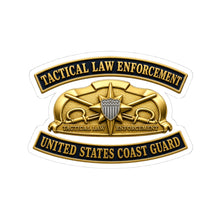 Load image into Gallery viewer, Kiss-Cut Stickers - USCG - Tactical Law Enforcement w txt - 3D - Enhanced