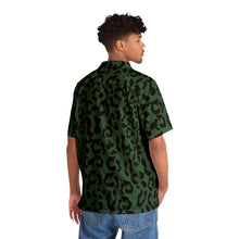 Load image into Gallery viewer, Men's Hawaiian Shirt (AOP) - Leopard Camouflage - Green-Black